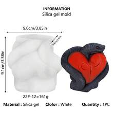 4pcs Halloween Heart & Snake Silicone Molds, Halloween Decorative Element Plaster Silicone Molds - White - View 7