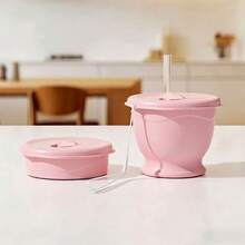 Portable Foldable Silicone Straw Cup With Lanyard, Compact Travel Water Cup With Built-In Straw, Space-Saving Design For Outdoor Use - Multicolor - View 11