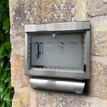 Letterbox Design Steel Wall Mounted Mailbox Post Box Newspaper Compartment Modern XXDE New- - C - Übersicht 3