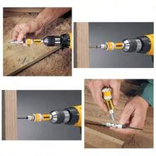 DEWALT DW2700 DW2701 DW2702 2‑In‑1 Flip Drive Complete Unit, 6mm 8mm 10mm Wood Drill Bit Driver Set, Quick‑Change Countersink Drill Screw Driving Power Tool Accessory - A - View 3