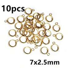 10pcs Stainless Steel Gold Color Loop Hoops Rings Circle Bails Connector Diy Jewelry Findings Accessories For Bracelet Necklace - Bails - View 19