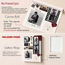 1pc Matchbox Template Custom Poster,Editable Matchbox Design Personalized Photo Collage,Personalized Couple Matchbox,Printable Love Gift, Customized Wall Art, Pictures Custom Photo,Customizable Things, Room Decor,Optional Frame - Multicolor - View 3