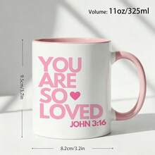 You Are So Loved John 3:16 Coffee Mug, Inspirational Bible Verse Printed Ceramic Cup, Religious Faith‑Based Gift For Christian Friends Family Holiday Present - Multicolor - View 8