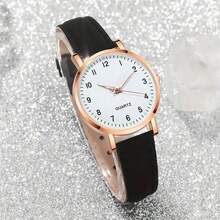 Minimalist Women's Quartz Watch, Elegant & Personalized Suitable For Students, Digital Dial Watch With Comfortable PU Strap, Perfect For Wedding Gift, Bridesmaid Gift, Mother's Day Gift, And Daily Wear, Packaging Box Not Included - Multicolor - View 9