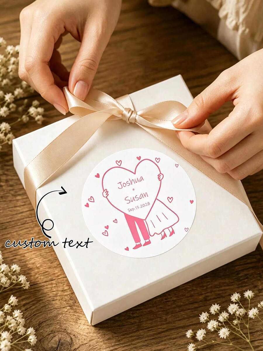 Personalized Wedding Stickers, Customized Couple Labels, Groom & Bride Stickers, Wedding Favor Stickers, Envelope Seal Stickers, Customized Wedding Labels - Custom Stickers - View 1