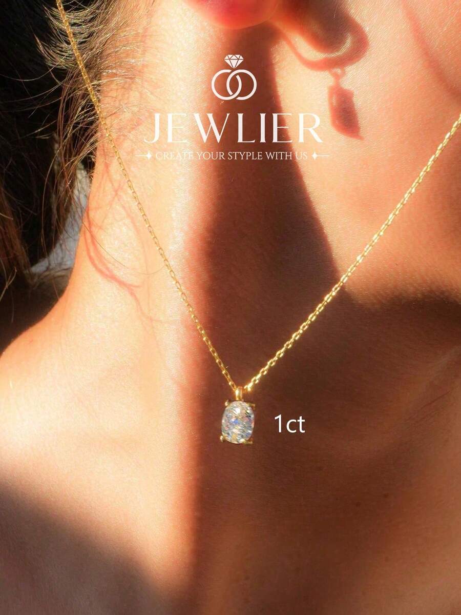 1件 2CT/3CT 橢圓形縱向項鍊，女士日常穿戴派對珠寶，高端珠寶禮物