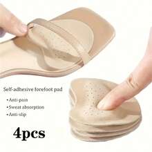 4pcs Self-Adhesive Front Foot Pads, Anti-Slip Calf Leather Artificial Inserts, Suitable For High Heels, Comfortable Enhanced Sandals Lining, Sweat-Absorbent And Pain-Preventing - A - View 5