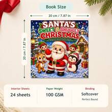 Santa Claus Sweet & Warm Coloring Book, 24 Pages Of Cute Christmas Coloring Patterns, Featuring Christmas Tree, Gift Boxes, Candy House, Snowflake Street Lamps And Other Festive Elements, Thick Line Outlines Clearly Defined, Suitable For Children's Hand-Drawn Creation, Joyful Christmas Theme Coloring Picture Book - Sweet and Cozy Santa Coloring Book - View 6