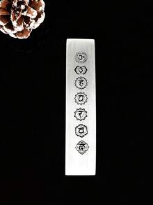 Translucent Gypsum 7 Chakra Long Slab Natural Gypsum Stone Ornament Yoga Meditation Crystal Stone Board Desktop Decor Craft - Gypsum Seven Chakra Plate - View 14