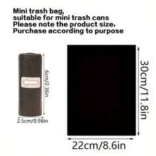 1/4/8 Rolls Car Mini Trash Bags, Compatible With Car Trash Cans, Compact Portable Disposable Garbage Bags, Practical Car Interior Storage Accessory - Car Mini Trash Bag - View 4