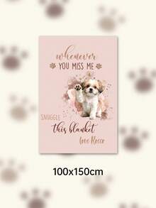 Custom Pet Photo Blanket, Personalized Dog Photo & Text Fleece Blanket, Custom Soft Flannel Memorial Gift Blanket, Home Sofa Decor - Multicolor - View 24
