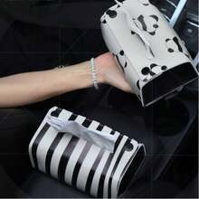 Universal Striped Decorative Tissue Box, Creative Floral Design Desktop Tissue Storage Box, Cute Desktop Ornament, Suitable For Car Interior, Living Room, Bedroom Home Storage And Decoration Accessory - Tissue Box - View 1