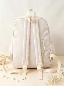 Ransel Perjalanan Fashion Kustom, Ransel Alfabet 26 Huruf yang Dipersonalisasi, Ransel Kasual Warna Polos Nilon yang Dipersonalisasi - MultiWarna - View 5