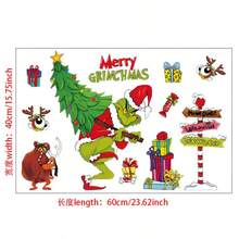 The Grinch 2pcs Large Christmas Window Decals The Cartoon PVC Static Cling Stickers Window Decoration Glass Stickers,Suitable For Neutral Style Room, Bedroom And Game Room Home Decor - Bear Height Chart - View 16