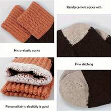 5/10 Pairs Seasonal Fuzzy Socks - Fashionable Mid-Calf Striped Pattern, Made Of Luxurious Soft Warm Fabric, Perfect For Winter And Cold Weather, Unisex Versatile Design That Easily Matches Any Outfit - Multicolor - View 4