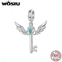 WOSTU 1pc Angel Wings Pendant 925 Sterling Silver Opal Shell Inlaid Cubic Zirconia Beads DIY Bracelet Accessory Exquisite Jewelry Women's Birthday Party Gift - Multicolor - View 12
