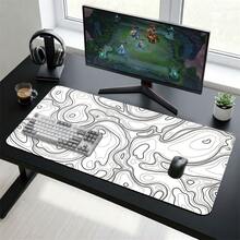 White Base Wavy Line Pattern XXL Extra Long Gaming Mouse Pad, Non-Slip Durable Rubber Base, Smooth Surface, Suitable For PC/Laptop/Office/Home Gaming, Abstract Art Desk Mat, Study Office Supplies, Back To School Desktop Accessories Set - A - View 5