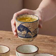 YOLIFE 4/6pcs 150ml Ceramic Tea Cup Set, Underglaze Craft, Japanese Style Tea Cup, Middle Eastern Coffee Cup, Espresso Cup, Suitable For Home Daily Use, Party Gathering, Guest Reception, Best Gift For Tea Lovers - Multicolor - View 9