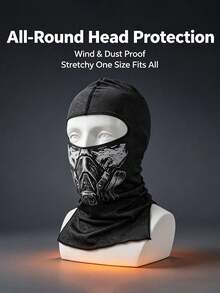 1/2/3pcs Gothic Skull Pattern Balaclava, Soft Elastic Full Face Mask, Punk Street Style Cosplay Headwear, Breathable Quick-Dry Sweat-Absorbing Motorcycle Riding Sports Full Face Helmet Liner - Multicolor - View 6