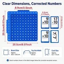 Math Board With 200 Math Cards, Double-Sided Silicone Tape Board, Teaching Aids For Addition, Subtraction, Multiplication, And Division, Suitable For Children Over 3 Years Old, Home Classroom Auxiliary Tools, Math Operation Set - Multicolor - View 3