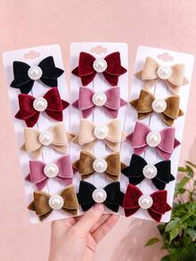 2/6/10pcs/Set Velvet Bow Hair Accessories, Sweet Hair Clips - Suitable For Girls And Women, Perfect For Daily Wear And Vacation - Multicolor - View 1