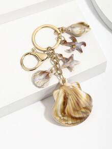 Hot Selling New Handmade DIY Creative Marine Life Resin Shell Conch Keychain 1pc Cute Ocean Style Starfish Conch Keyring Pendant Women Bag Charm Event Gift Suitable For Daily Use Gift For Best Friend - Multicolor - View 13