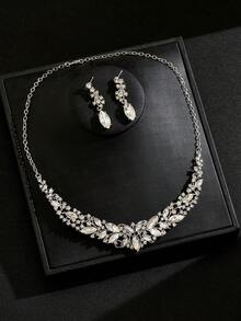 Women's Fashion Water Drop Wholesale 2pcs Set Party Bridal Jewelry Wedding Season - White - View 3