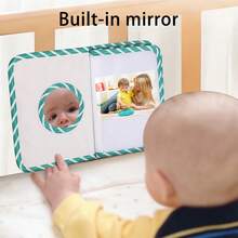 1pc Baby Cartoon Fabric Photo Album Growth Record Scrapbook With Built-In Mirror, Fits Multiple Photo Sizes, Interactive Gift With Hanging Ring For Storage And Display - Shape - View 4
