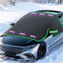 Rhinestone-Decorated Snow Scraper + Windshield Snow Cover Car Set, Winter Anti-Snow And Frost Protection, Snow Guard For Car Windows, Easy Ice And Snow Removal, Stylish And Practical Car Accessory - Snow Shovel + Snow Guard Set - View 7