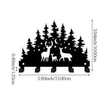 1pc Forest Deer Iron Art Key Hook Wall Decor Hanging Rack Entryway Key Storage Hook Animal Silhouette Wall Mount - Black - View 10