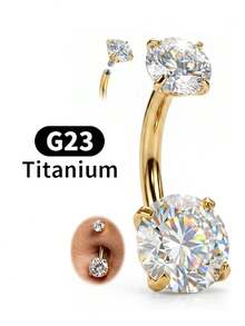 AVYRING Titanium Gold G23 Belly Button Piercing 6 Mm 8 Mm 10 Mm 12 Mm 14 Mm Silver Internal Thread Belly Button Ring - Multicolor - View 17