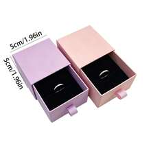 Kotak Perhiasan Cincin Mini Kreatif Premium 5*5cm, Kotak Penyimpanan Cincin Berlian Hadiah Unisex, Kotak Kemasan Perhiasan Gaya Laci, Kotak Penyimpanan Aksesori Kalung, Cincin, dan Anting-anting Estetika Geometris, Kotak Hadiah. - MultiWarna - View 12