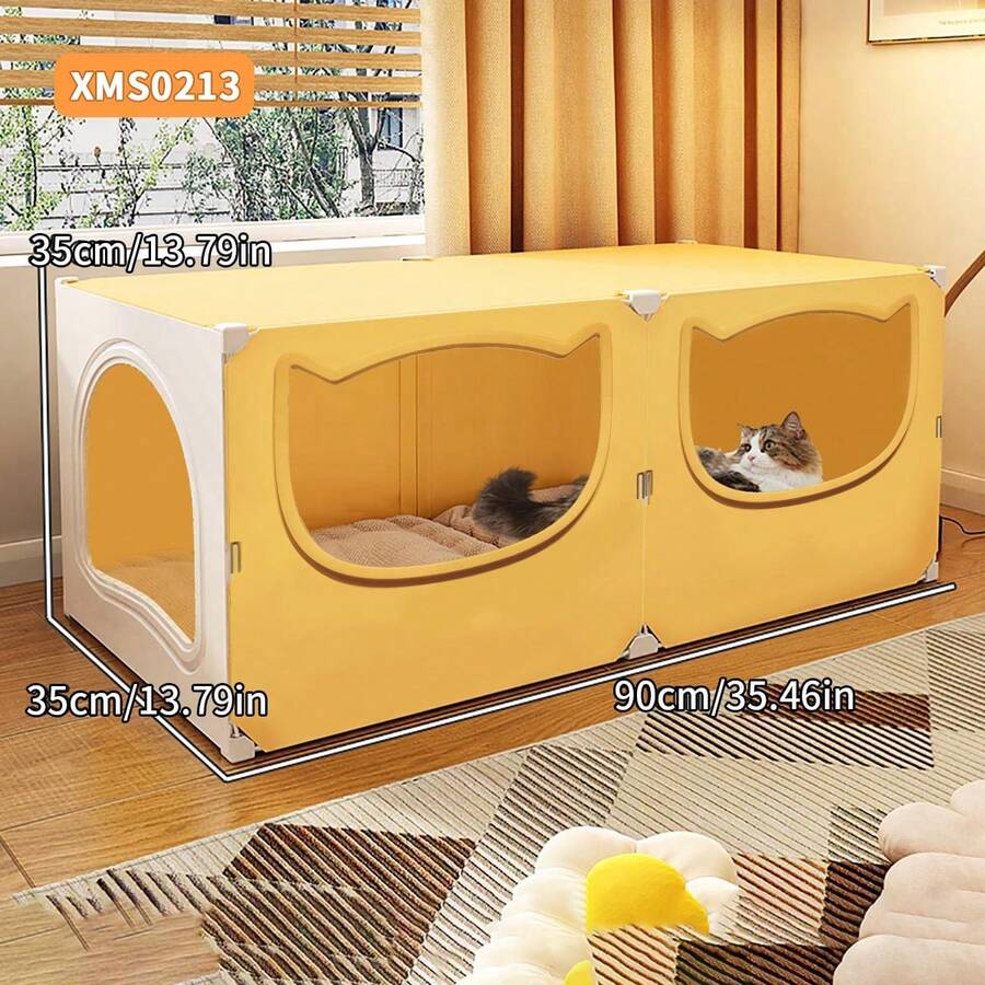 Large Semi-Enclosed Cat Bed, All-Season, Secure Design