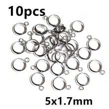 10pcs Stainless Steel Gold Color Loop Hoops Rings Circle Bails Connector Diy Jewelry Findings Accessories For Bracelet Necklace - Bails - View 9