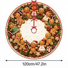 1 buah Alas Pohon Natal Motif Manusia Kue Jahe, Dekorasi Liburan Warna Elegan, 5 Ukuran, Hadiah Liburan Unisex, Cocok Untuk Dekorasi Rumah dan Pesta Natal - Mengumpulkan Hadiah Kue Jahe Pohon Natal - View 12