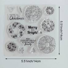 Clear Silicone Stamp, Christmas Themed Transparent Stamp For DIY Scrapbooking, Card Making, Journal Decoration, Christmas Tree Snowflake Cat Gift Gnome Pattern - SD-4 - View 5