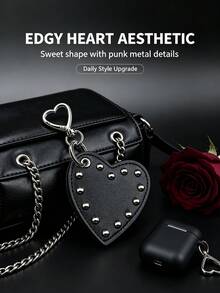 1 buah Gantungan Kunci Hati PU Rivet Punk Milenium Y2K, Gantungan Tas Gaya Avant-Garde Manis, Liontin Hati Kulit PU Imitasi Rivet/Gantungan Kunci Hati Rivet, Dekorasi Tas Rivet, Aksesori Dompet, Rivet Logam, Dekorasi Tas Rivet, Rumbai, Hadiah, Gantungan Kunci Kulit Hati Rivet/Liontin, Perhiasan Estetika Gotik, Gantungan Kunci Tas Ransel, Gantungan Kunci Mobil, Gantungan Tas, Liontin Ransel, Hadiah untuknya, Hadiah Hari Valentine, Aksesori Dompet - MultiWarna - View 2