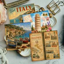 36 Sheets Vintage Italy Travel Scrapbook Paper, 6x6 Inch Retro Poster Style Craft Paper, Rome, Florence & Amalfi Coast Ephemera For Travel Journals, Art Collage, And DIY Postcards. - Square - View 8