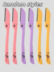 Eyebrow Trimmer Razor, 3 Packs Stainless Steel Folding Razor Portable Foldable Handle With Safety Net Razor Beauty Tool/Random Style - Multicolor - View 8