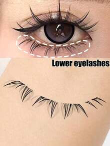 5 Pairs Clear Band Natural False Eyelashes, Japanese Anime Style Exaggerated DIY Cosplay Lower Eyelashes, Reusable, Suitable For Women And Girls, Comfortable Strip False Eyelashes - Multicolor - View 1