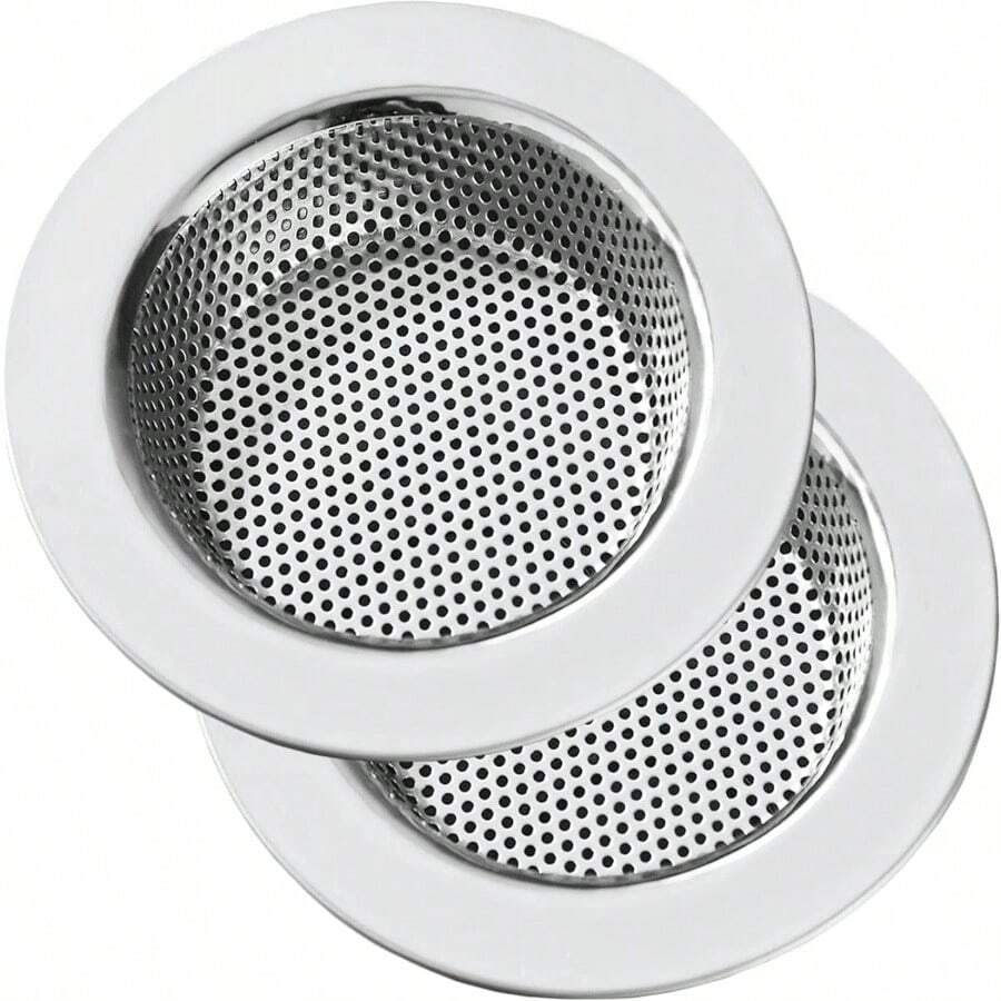 2 Packs Stainless Steel Kitchen Sink Strainer, Large Wide Rim 4.5 Inch Diameter Kitchen Sink Drain Strainer - A - View 1
