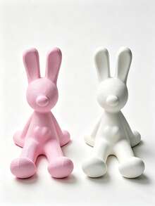 Minimalist Rabbit Shaped Desktop Phone Stand, Stable Support For Devices, Hands-Free Viewing And Browsing, Suitable For Office Desk, Home Study, Bedroom Nightstand, Apartment Countertop, Study Room, Cafe Table, Can Also Be Used As Space Decor Ornament, Enhances Desktop Style, Fits Daily Binge-Watching And Office Reading, Also Can Be Given As A Gift, Decorates Various Indoor Display Areas. - Multicolor - View 3