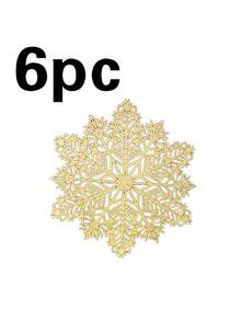 1/4/6/10件組聖誕雪花系列餐墊，聖誕雪花桌飾墊，適用於聖誕派對餐桌墊，彩色雪花餐墊 - 彩色 - 查看 14
