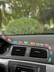 6pcs/12pcs Turtle Shaped Car Dashboard Decor Ornament, Multi‑Color Auto Interior Desktop Decoration - A - View 8