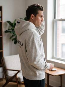 Fear Of God Essentials Core Hoodie Light Oatmeal, Oversized Soft Fleece Pullover, Unisex Streetwear, Daily Outing, Casual Hang‑Out, Weekend Gathering - LIGHT OATMEAL - View 8