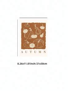 1pc Frameless Rustic Farmhouse Pumpkin Fall Harvest Thanksgiving Wall Art Print, Cozy Dorm Bedroom Party Decor, Back To School Funky Posters - Multi-color - View 11