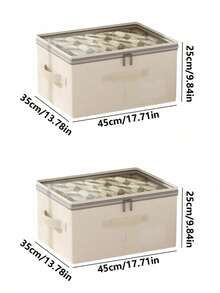 1pc/2pcs Linen Clothes Storage Box With Lid, Dust-Proof, Thickened, Washable, Suitable For Dorm Wardrobe, Pants Storage - Multicolor - View 17