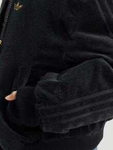 Adidas Originals Women's Patchwork Fur Collar Zip-Up Hooded Sporty Winter Coat - Black - View 5