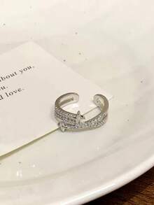1pc Star Wrap Open Ring Women Niche Design Fashion Personalized Adjustable Finger Ring - Silver - View 3