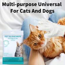 Portable Pet Grooming Gloves Wet Wipes, Disposable No-Rinse Dry Wash Bathing Gloves, Unscented Double-Sided Design, Outdoor Cleaning Accessory, Suitable For Dogs And Cats - Uscented - View 8